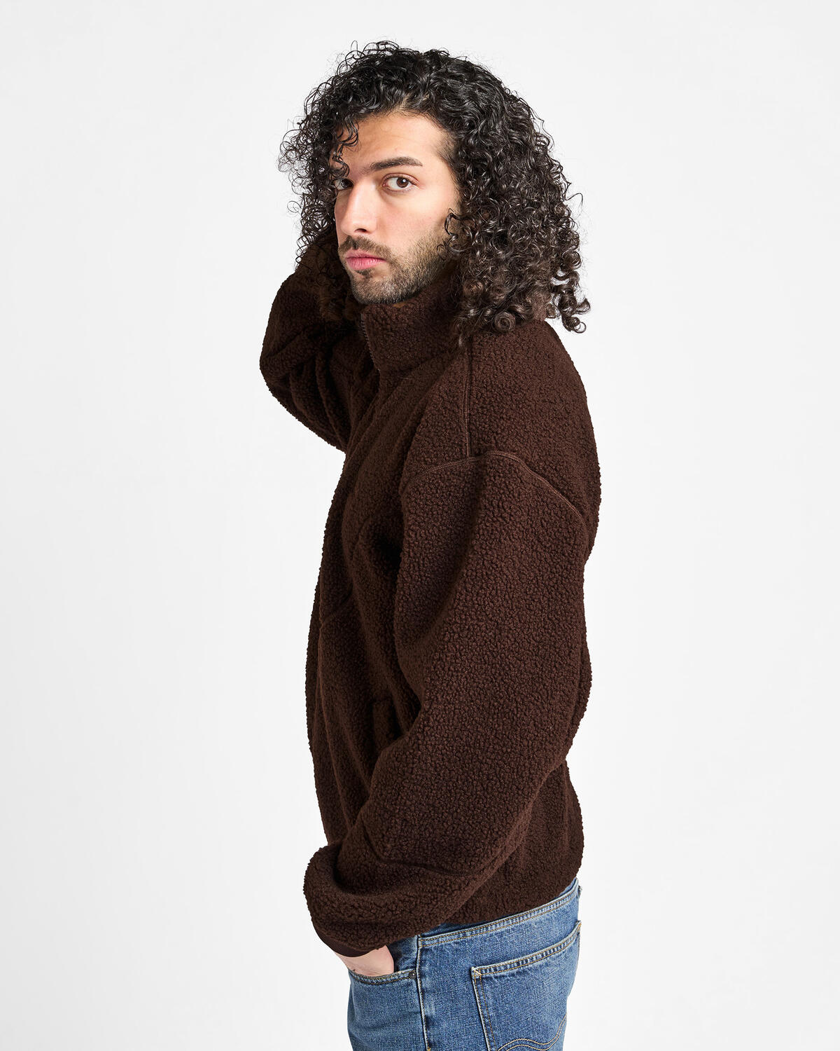 Dime Polar Fleece Sherpa Zip | DIMEHO254BRW | AFEW STORE
